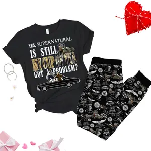 Supernatural Tv Series Pajamas Set, Tv Series Short Sleeve Pajamas Sets, Mother's Day Gift For All People, Gift For Everyone