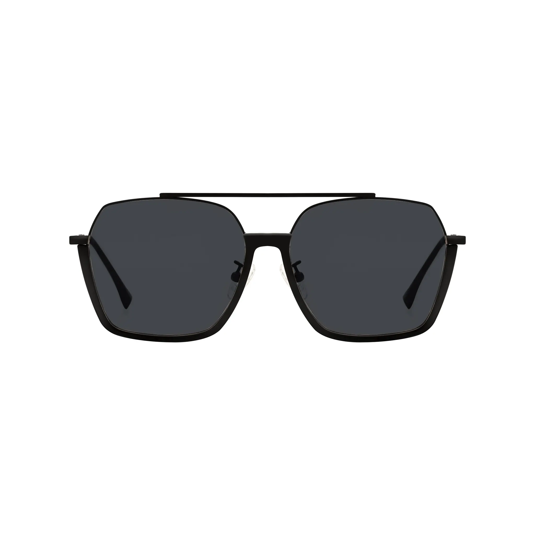 Retro Oversized Aviator Sunglasses Square Double Bridge Pilot 70s Trendy Shades iKeely Eyewear Retro Oversized Aviator Sunglasses for Women  main image 2