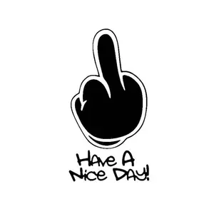 Funny Middle Finger Car Sticker – Waterproof Vinyl Decal for Window or Body, Bold Personality Statement