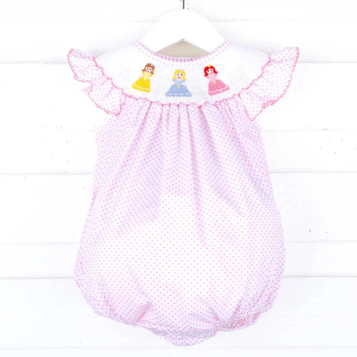 Pretty Princess Pink Dot Smocked Bubble - Magical Outfit for Baby & Toddler Girls