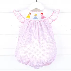 Pretty Princess Pink Dot Smocked Bubble - Magical Outfit for Baby & Toddler Girls