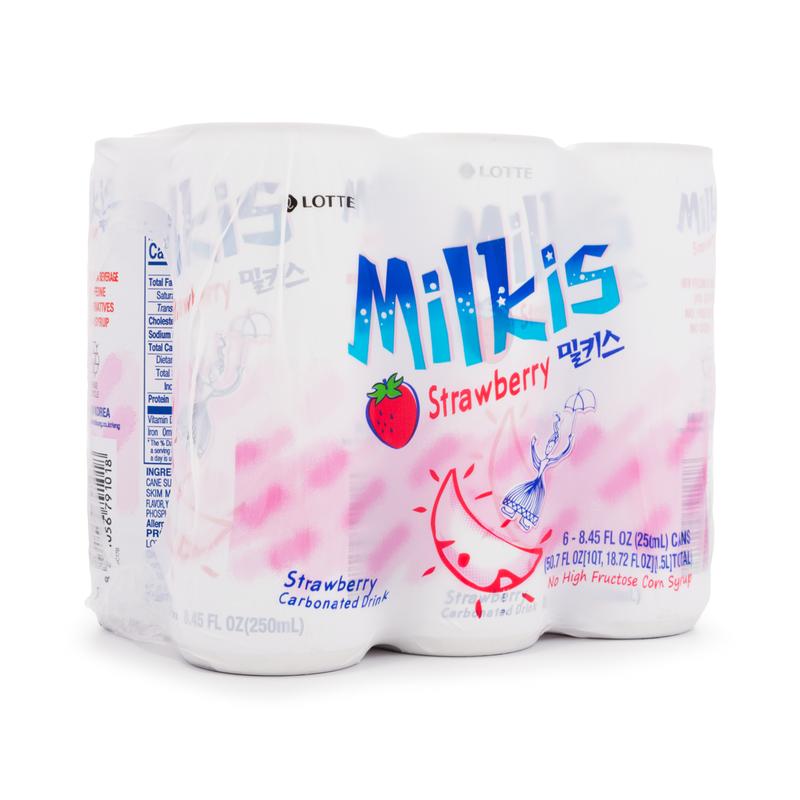 LOTTE Milkis Carbonated Drink Strawberry Flavor 8.45 fl.oz