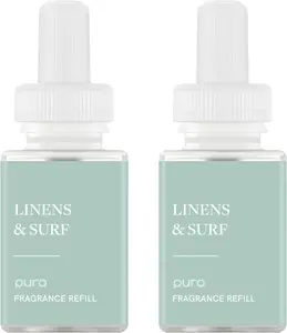 Pura Home Scent Refill - Long-Lasting Fragrance per Refill - Diffuser Fragrance for Home, Office & Apartment - 2 Pack, Linens & Surf