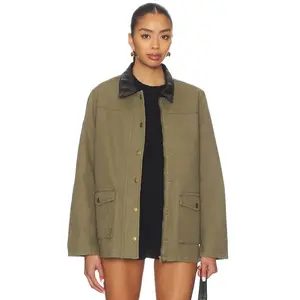 MORE TO COME Gloria Barn Jacket in Olive Green