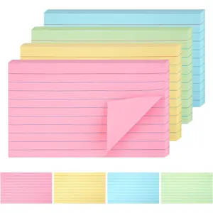 Colored Index Cards, 200 Count Note Cards,150gsm Heavy Weight College Ruled Colored Flashcards for Students, Teachers, and Professionals, Study Note (50 Sheets Each) (3 * 5 inches)