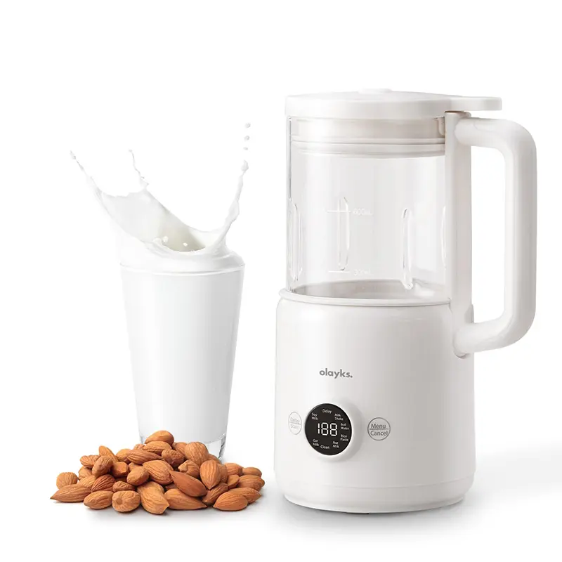 6 in 1 Automatic Nut Milk Maker Blender, 20oz Homemade Soy Milk Maker for Plant-Based Milk, Coconut, Oat, Almond, Non-Dairy Beverages with Timer, Keep Warm, Boil Water, Self-Cleaning juicer