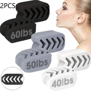 2-Pack Silicone Jaw Trainer, Multi-Resistance Fishbone Design, Facial Muscle Trainer, Fitness Accessory for Men & Women, Valentine's Day Gift, Facial Muscle Workout