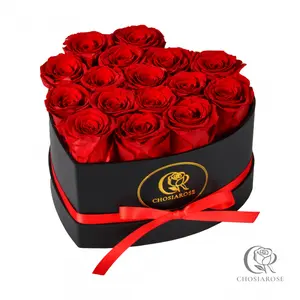 16 Flowers Eternal Heart Box - Eternal Rose Gift for Her, Eternal Flower, Red Decor Decorative girls room decor christmas gift ideas