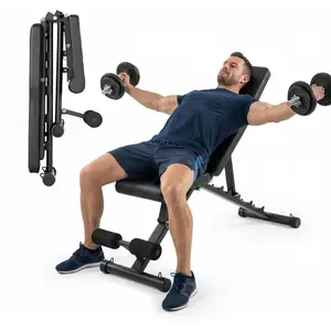 Adjustable Weight Bench, Foldable Flat Incline Decline Workout Bench & All-in-One Home Gym Training Station, Multi-Style & Weight Capacity Optional for Full Body Strength Training