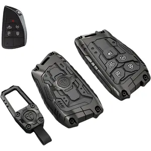 WOAOW Zinc Alloy Key Fob Cover, Compatible with 2022-2025 Chevy Silverado 1500, GMC Sierra 1500, 2024-2025 Silverado Sierra 2500HD 3500HD (Model-A) for Pickup Truck