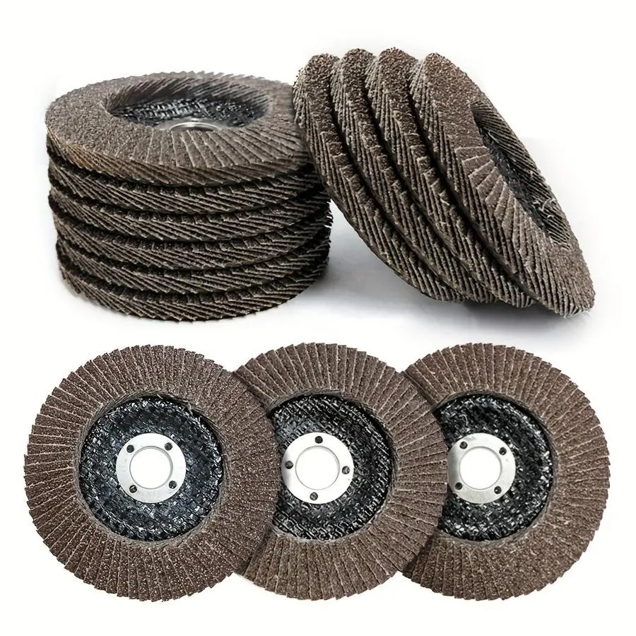 10PCS 4-Inch Flap Discs, 60/80/120 Grit Optional, Angle Grinder Wheels for Metal & Stainless Steel Weld Rust Removal, Long-Lasting No-Burn Abrasive Grinding Discs
