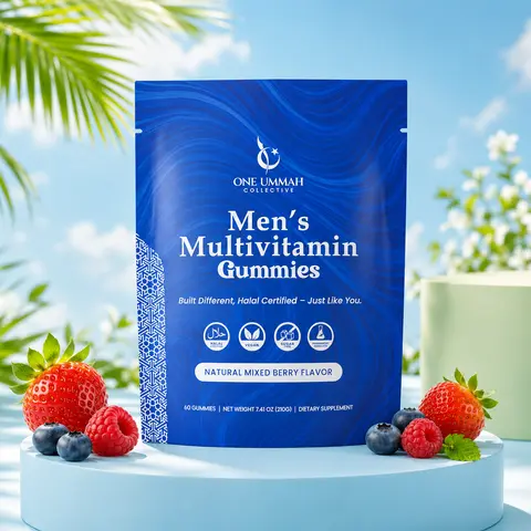 Halal Certified Men's Adults Multivitamin Biotin Gummies Vitamins Supplements - Sugar-Free, Easy Digestion, High Absorption, Zinc Rich, 60 Count - Essential Nutrients for Energy Boost & Wellness Support, Chewable Dietary Supplement, Healthcare, Body Healt