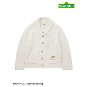 【SESAME STREET】【UNISEX】 Powder Motif Jacquard Shawl Cardigan