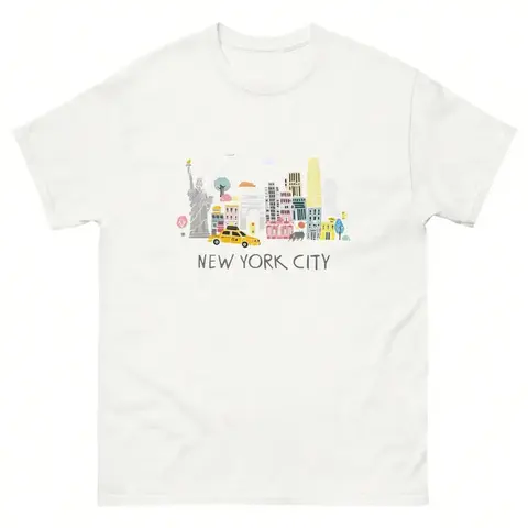 Women's 100% Cotton Printed Graphic T-Shirt - Funny New York City Themed, Everyday Relaxed Wear, Cozy Fabric for New York Enthusiasts