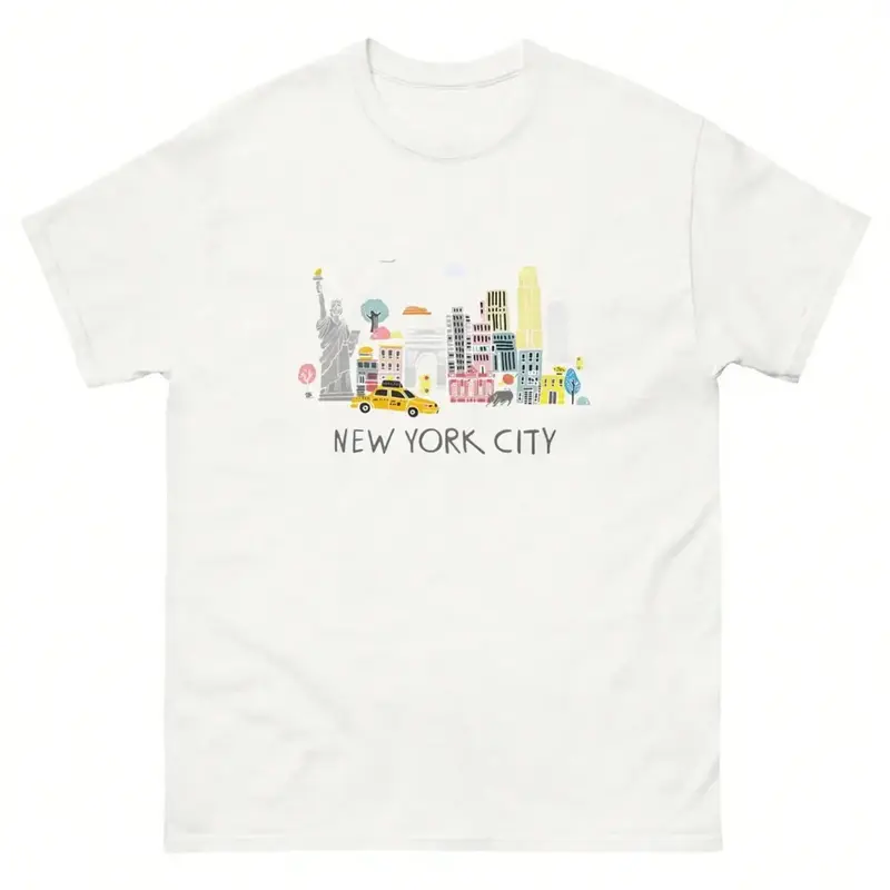 Women's 100% Cotton Printed Graphic T-Shirt - Funny New York City Themed, Everyday Relaxed Wear, Cozy Fabric for New York Enthusiasts