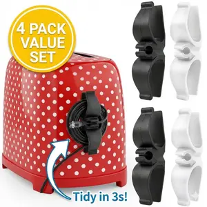 Wire Organizer, 4 Counts Household Wire Organizer, Kitchen Appliance Power Cord Storage Rack, Cable Management Clip for Air Fryer Coffee Maker, Air Fryer Accessories,Wrapper for Coffee Maker Hair Straightener Laptop Charger