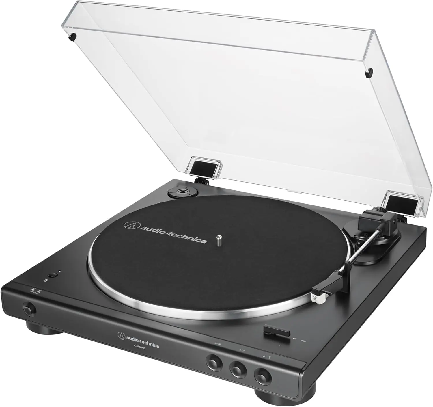 Audio-Technica AT-LP60XBT-BK Fully Automatic Wireless BT Belt-Drive Hi-Fi Audio Stereo LP Turntable - 2 Speed, Anti-Resonance, Die-Cast Aluminum Platter, Black