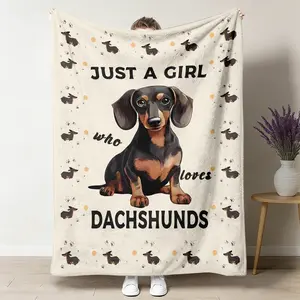 Classic Animal Print Dachshund Blanket - Multi-Size, Soft, Comfortable, Travel-Ready - Suitable for Sofas, Home Decor - Ideal Gift for Parents,summervibes