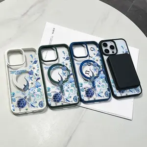 Chic Magnetic Smartphone Casing, Magsafe Ready Anti-Slip Ultra Thin TPU Cellphone Case with Scripture Ocean Collage, Aesthetic Touch Handheld Phone Accessory for iPhone 11-16 Pro Max, Daily Use