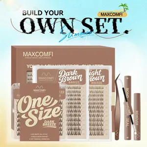 MaxComfi Brown Spider Lashes Breeze | DD Curl Kylie&Kim Lashes Vibe but Better Long-Lasting Waterproof & Super Soft&Thin Band | Venus Velure Waterproof Long-Lasting Natural Daily  Beginner-Friendly DIY Lashes for Flawless Voluminous Look Trendy Must-Have