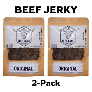 ORIGINAL Beef Jerky - Old-fashioned style dry Beef Jerky snack - 2 Bag Bundle (1/4 lbs of jerky)