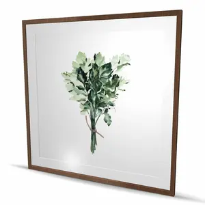 Begin Home Decor C1FM4848UEXHJC 48 x 48 in. Tied Up Persil Bundle - White Kitchen Framed Matted Print Wall Art