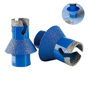 Diamond Beveling Bit for Tile, Granite & Marble, 5/8"-11 Thread Countersink Bit for Enlarging & Shaping Holes, Professional Sink Hole Reamer & Edge Finisher for Angle Grinders