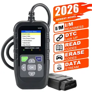 2026 New Upgraded OBD2 Scanner | Automotive Diagnostic Tool. Supports checking engine malfunction lights, clearing trouble codes, real-time data streaming, I/M readiness indicator, vehicle information access and voltage testing.