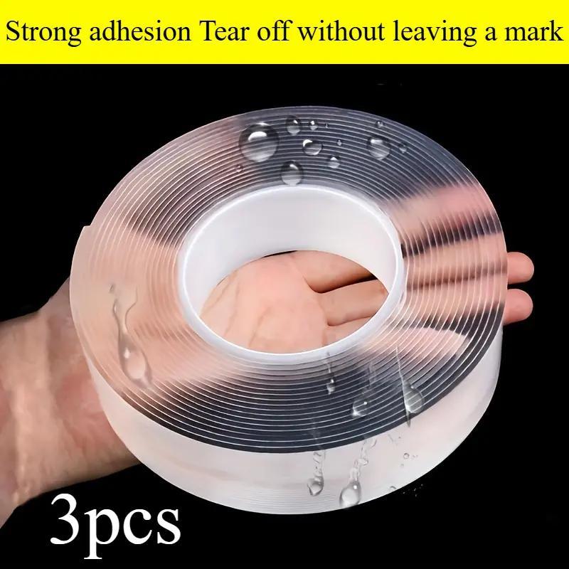 3PC Double Sided Nano Tape (30 Feet), Strong Adhesive Multi-Purpose Tape, Washable Reusable Transparent Durable Tape for Transparent Posters, Pictures, Home and Office Picture Hanging Strips 3PC Double Sided Nano Tape (30 Feet), Strong Adhesive Multi-Purpose Tape, Washable Reusable Transparent Durable Tape for Transparent Posters, Pictures, Home and Office Picture Hanging Strips