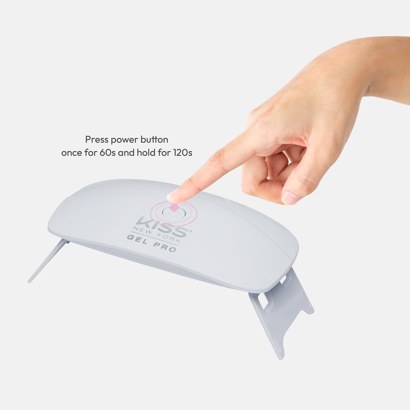 KISS NEW YORK Gel Pro UV LED Portable Nail Lamp with Auto-Shutoff, 1.5 Meter Flat-Type USB-C Cable, Lightweight Design for Gel Nail Art, DIY Use