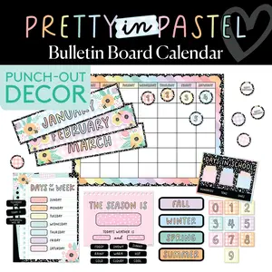Pastel Bulletin Board Calendar | Pretty in Pastel