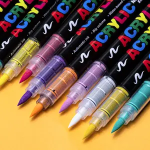 Brush Acrylic Paint Pens for Art Supplies, Suitable for Ceramic, Glass, Plastic, Shoes, Stone, Acrylic Painting Pen, Art Craft Supplies