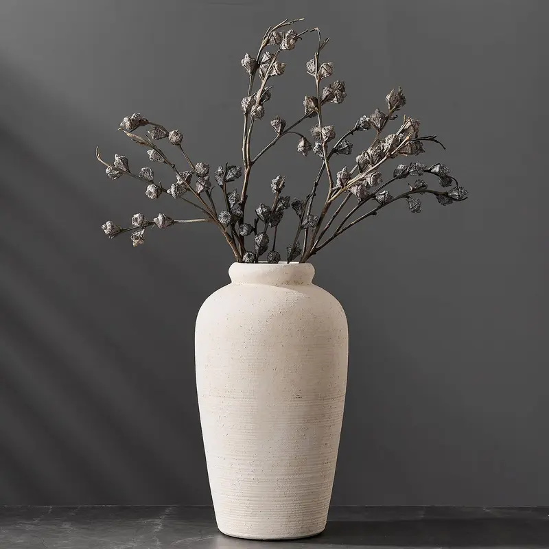 Ceramic Vase, Simple Minimalist Decorative Farmhouse Tall Vase for Home Decor, Living Room, Shelf Decor, Wedding, Table Decoration, Ornaments, Modern Ceramic Vase