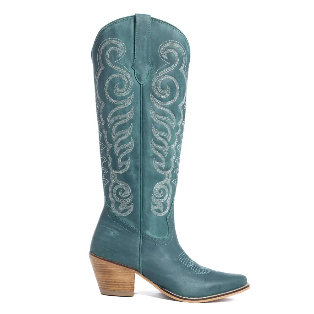 Nalejandra Boots in Deep Turquoise Nalejandra Boots in Deep Turquoise