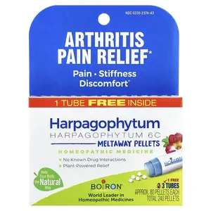Boiron Harpagophytum Meltaway Pellets, 3 Tubes, 80 Pellets Each | HSA/FSA Eligible