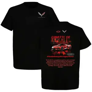 Chevy Corvette C8 T-shirt, Classic American Muscle Car Shirt, Mid-Engine Corvette Graphic Tee Menswear Car Enthusiast Gift For Men
