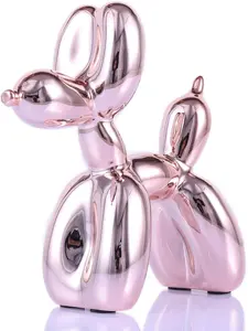 Pink Balloon Dog Decor - Contemporary Artistic Balloon Dog Decor, Premium Resin, Durable & Stylish for Shelves, Desks & Modern Room Aesthetics