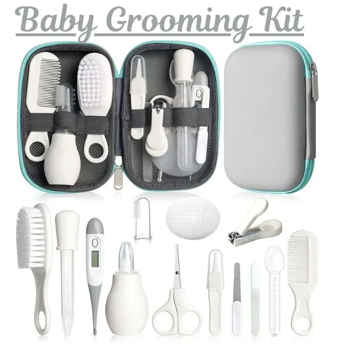 Unisex Lightweight Newborn Healthcare and Grooming Kit – Essential Baby Registry Care Set with Brush, Comb, Nail Clippers, Thermometer, Baby Accessories, Newborn Baby