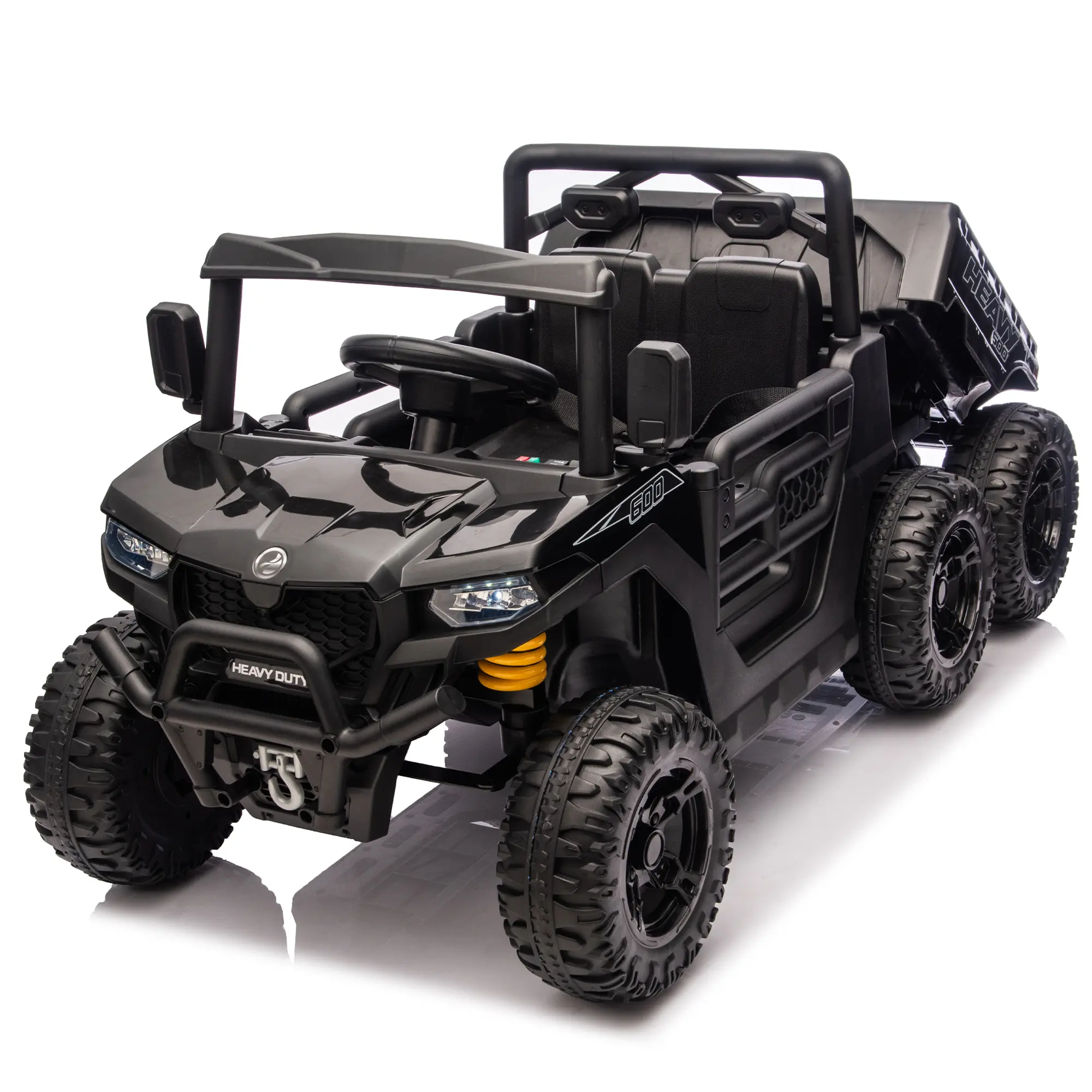 Mersco Unisex 24V 440W Efficient Motor 6-Wheel Electric Dump Truck for Kids, 2.4G Remote Operated, Anti-Collision Bar, Bluetooth Music, Polypropylene, 66 lbs, Ages 3-5, Outdoor Toys, Holiday Gifts, Plastic, Yes