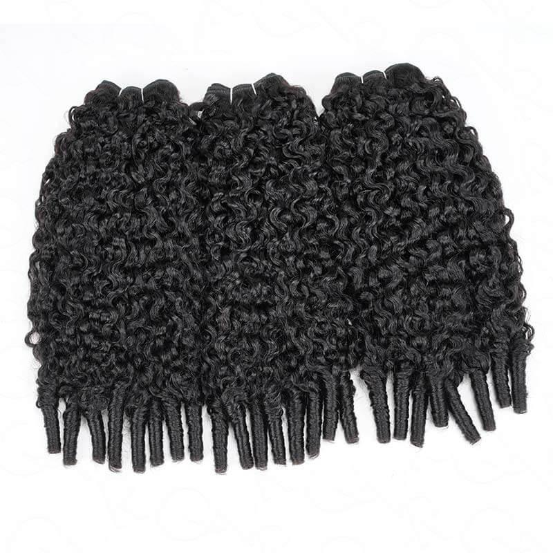 QVR Burmese Curly Hair Bundle With Spiral curls Double Drawn Virgin Human Hair Weave