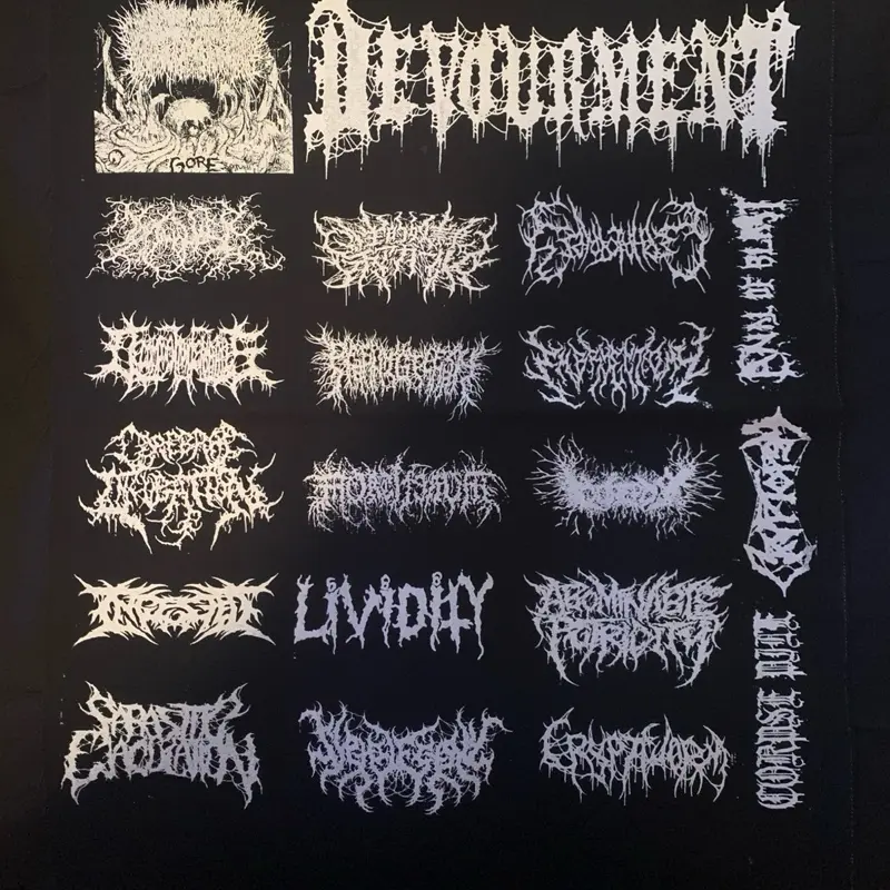 Brutal slam death metal patches sheet Brutal slam death metal patches sheet