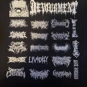 Brutal slam death metal patches sheet