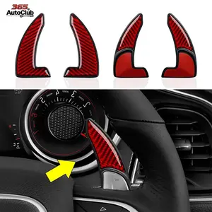 Compatible with 2015-2024 Dodge Challenger Charger Durango Chrysler 300 (Not Fit SRT/Hell Cat), Carbon Fiber Steering Wheel Shift Paddle Decor Stickers, Automotive Interior Trim Accessories