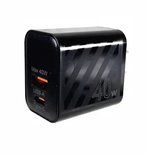 AMERICAN RECORDER 40 Watt Dual Port A & C USB Fast Charger Block for Smartphones, Laptops, Tablets and other Electronic Devices