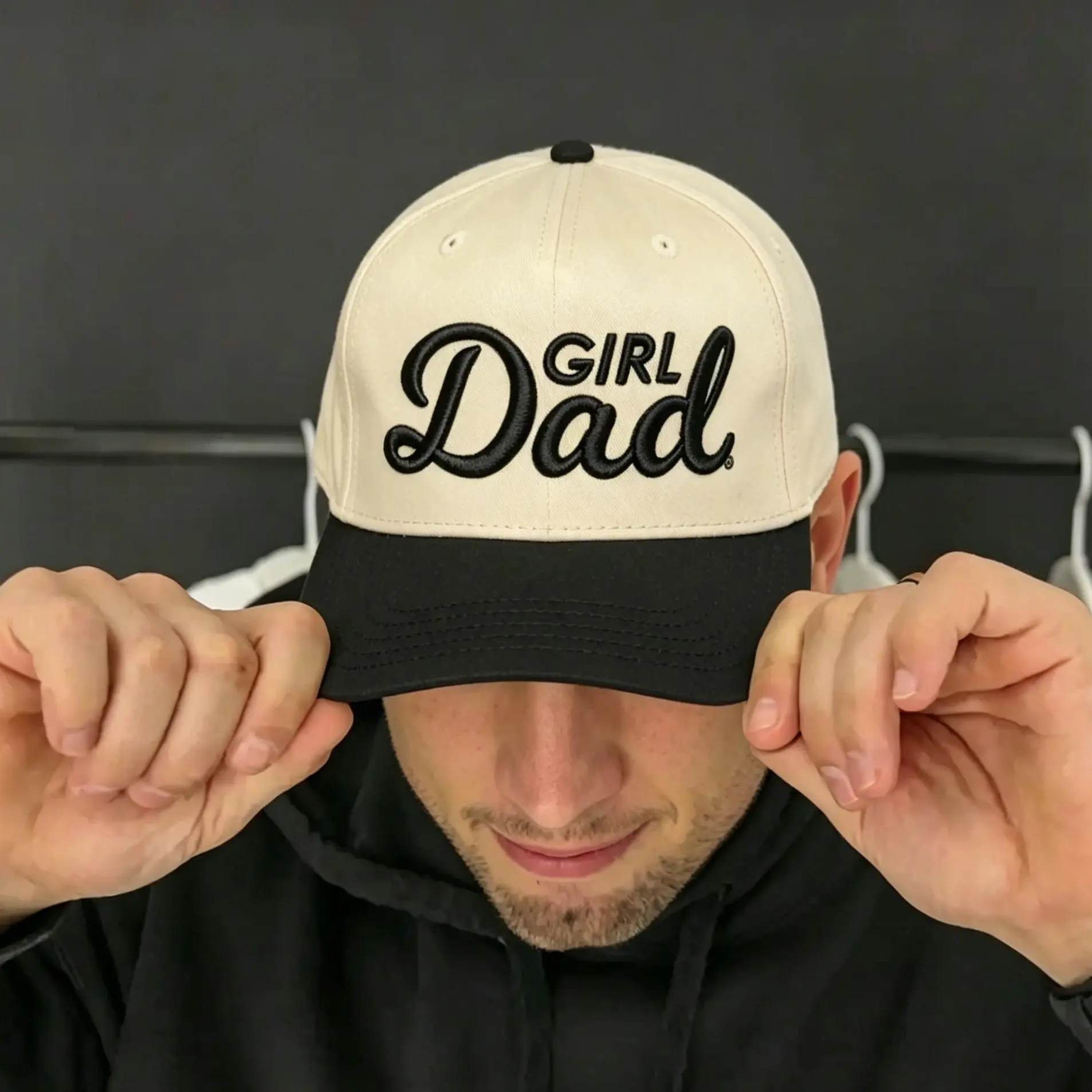 Girl Dad Embroidered Trucker Hat for Men – Vintage Two Tone Baseball Cap, Adjustable Snapback Dad Hat, Father’s Day Gift for Girl Dads, Trendy Summer Casual Hat