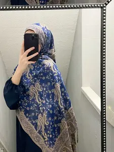Women's Fashion Paisley Scarf with Tassels, Soft Breathable Long Shawl, Muslim Daily Wear Hijab, Turban Hijab, Modesty, Ramadan Eid Accessory