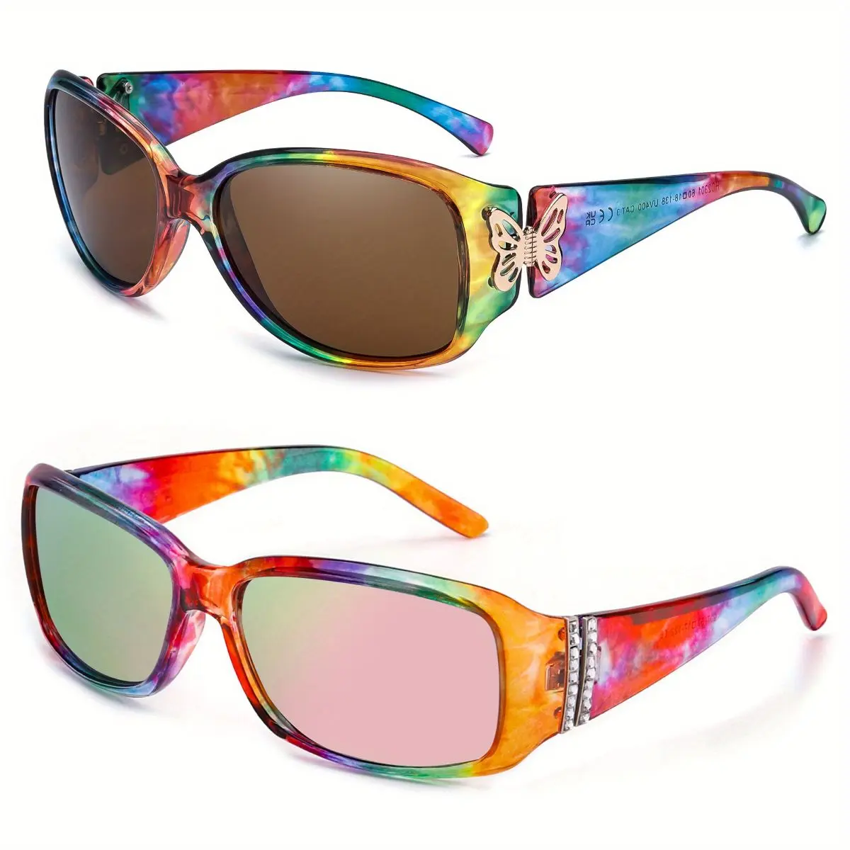 Polarized Wrap Around Butterfly Sunglasses for Women UV400 Protection Jackie-O Amazon.com: The Fresh Women main image 4