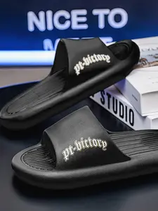 Men's Casual Solid Color Slides, Soft Comfortable Home Slippers, Non-slip Slippers for Indoor & Outdoor Wear, Flipflop