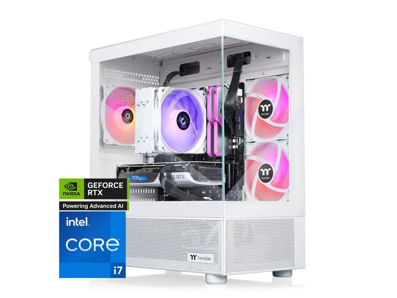 Thermaltake LCGS View i1470S-170 Gaming Desktop (Intel Core i7-14700F, ToughRam 32GB DDR5 6000MT/s RGB Memory, NVIDIA GeForce RTX 5070, 1TB NVMe M.2, Wifi, Windows 11) V17S-B760-570-LCS
