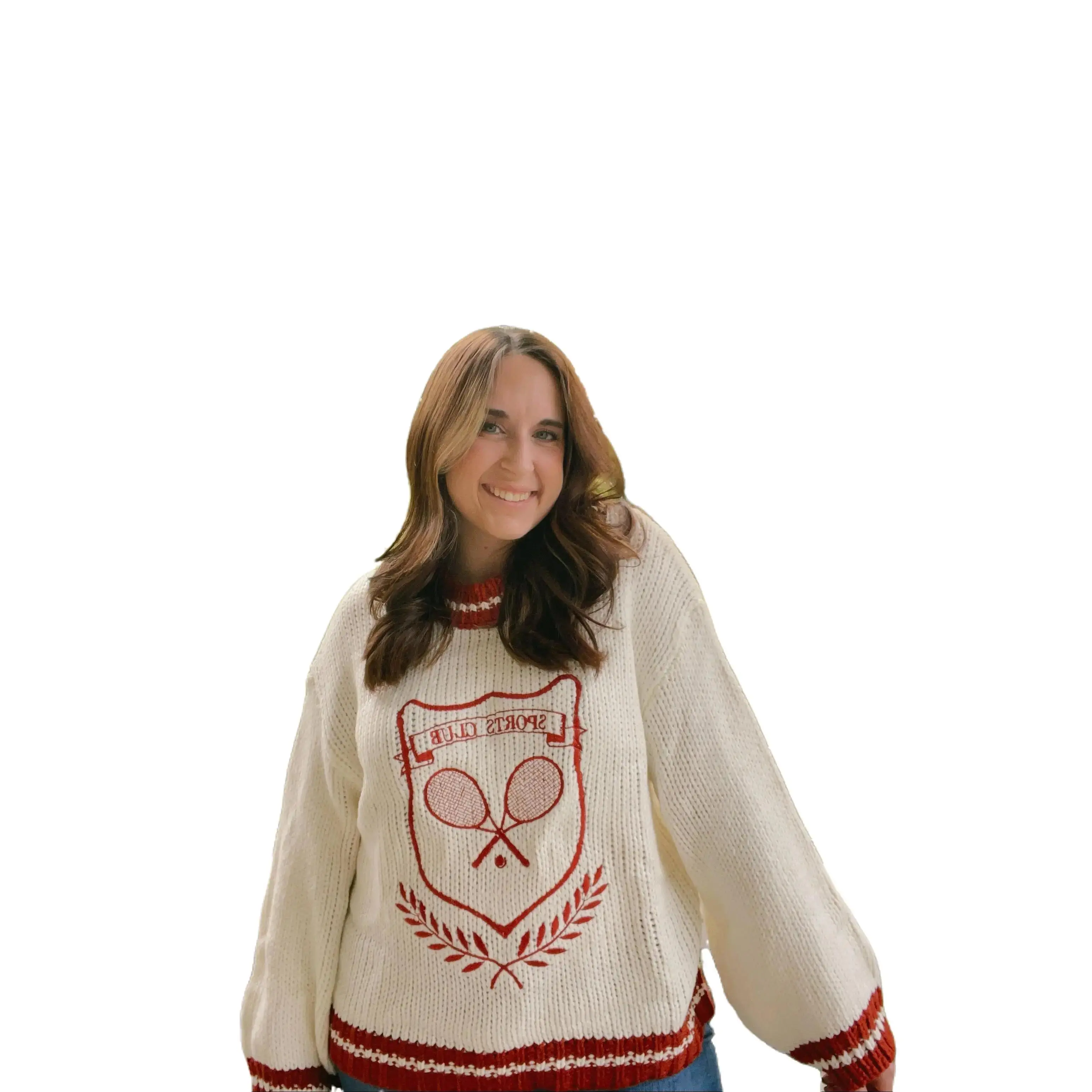 Women's Tennis Sports Club Embroidered Sweater